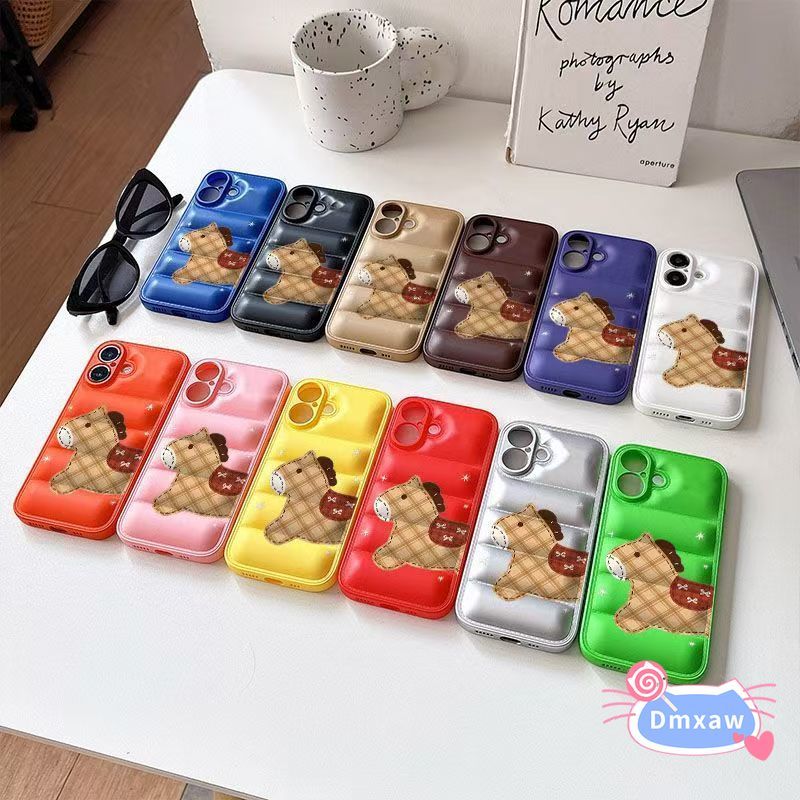 Vỏ áo khoác Pony Down dễ thương cho Google Pixel 10 Pro 9 9A 8 7 7A 6 6A 5G 4G Vỏ màu kẹo ngựa ca rô Chống rơi Vỏ điện thoại mềm chống sốc