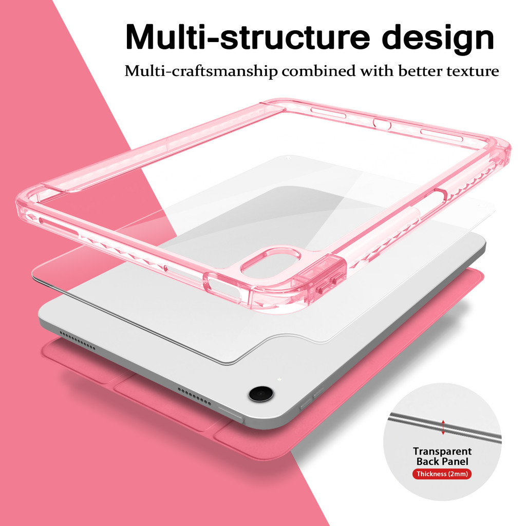 Vỏ bọc bằng da Acrylic cứng gấp ba lần cho IPad 10 11 A16 Air4 Air5 Air6 Air7 Air 11 M2 M3 2024 2025 10.9 "Pro11 2018 2020 2021 2022 Vỏ thông minh