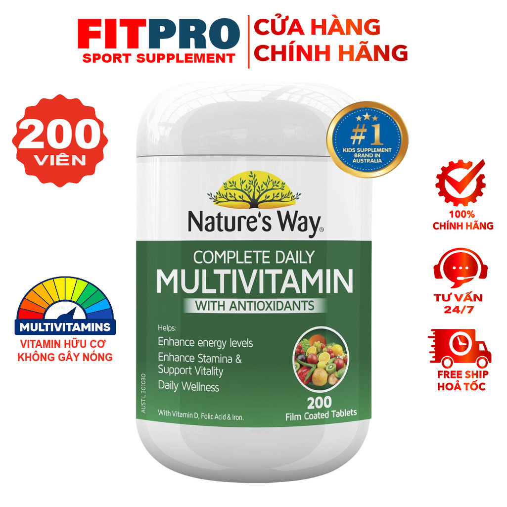 Vitamin Tổng Hợp Nature's Way Complete Daily Multivitamin – Bổ Sung Vitamin & Khoáng Chất Hàng Ngày