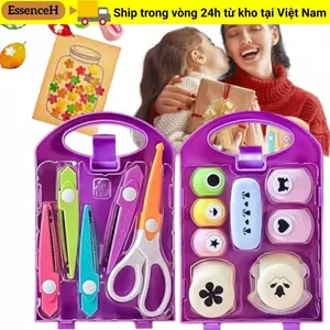ESSENCEH Kids Craft Hole Punch Shapes Set, Bộ thủ công DIY kích thước nhỏ thủ công, các dự án DIY có hộp lưu trữ Nhựa cho trẻ em từ sáu tuổi trở lên