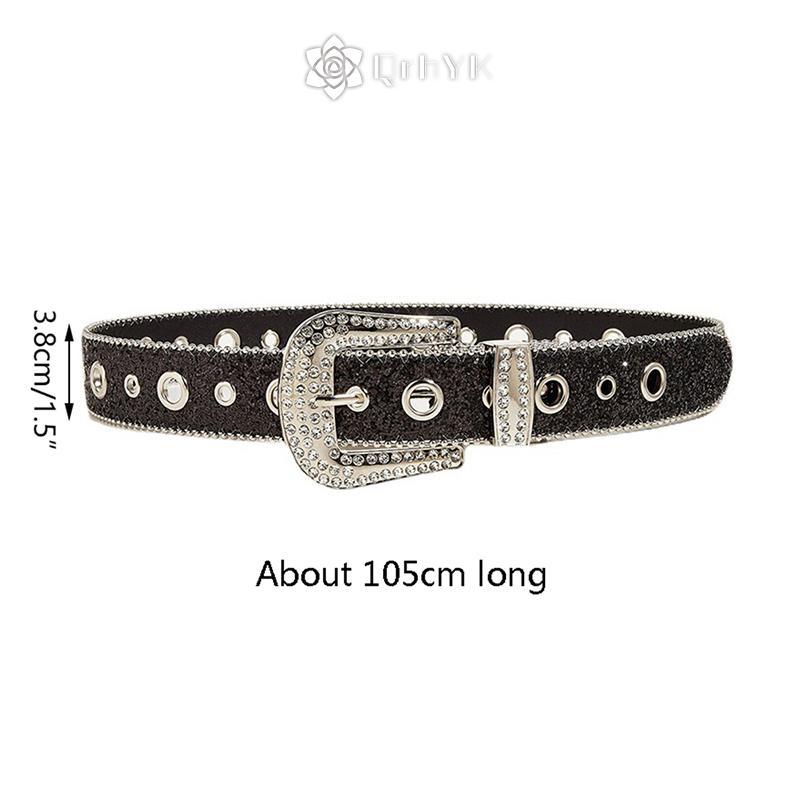 QrhYK Sáng Bóng Kim Cương Giả Rộng Thắt Lưng Nữ Đầm Người Lớn Kim Cương Giả Thắt Lưng Đầm Pha Lê Mới