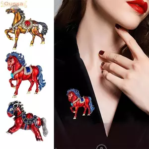 Trâm cài hình ngựa OUSXA - Thiết kế truyền thống thanh lịch, quà tặng độc đáo với họa tiết cổ điển