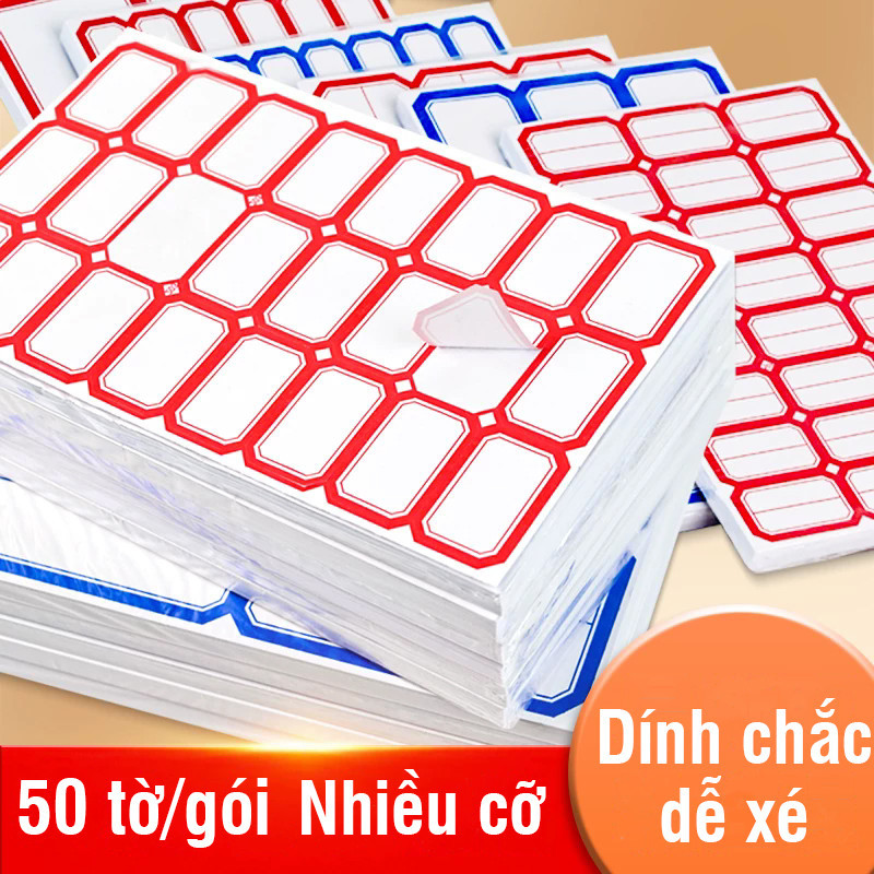 Nhãn dán ghi chú văn phòng - Set 50 tem dán chuyên nghiệp, hỗ trợ đánh dấu thông tin và ghi giá nhanh chóng