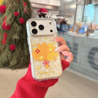 Ốp lưng cứng trong suốt Tương thích với iPhone 13 14 14Pro 14ProMax 15 15Pro 15ProMax 16 16Pro 16ProMax 17 17Pro 17ProMax Vỏ hoa văn lá bưởi