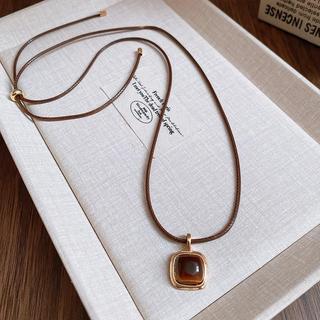 Vòng cổ mạ vàng nâu hổ mắt đá, phong cách thanh lịch vintage cao cấp, phụ kiện thời trang dành cho nữ