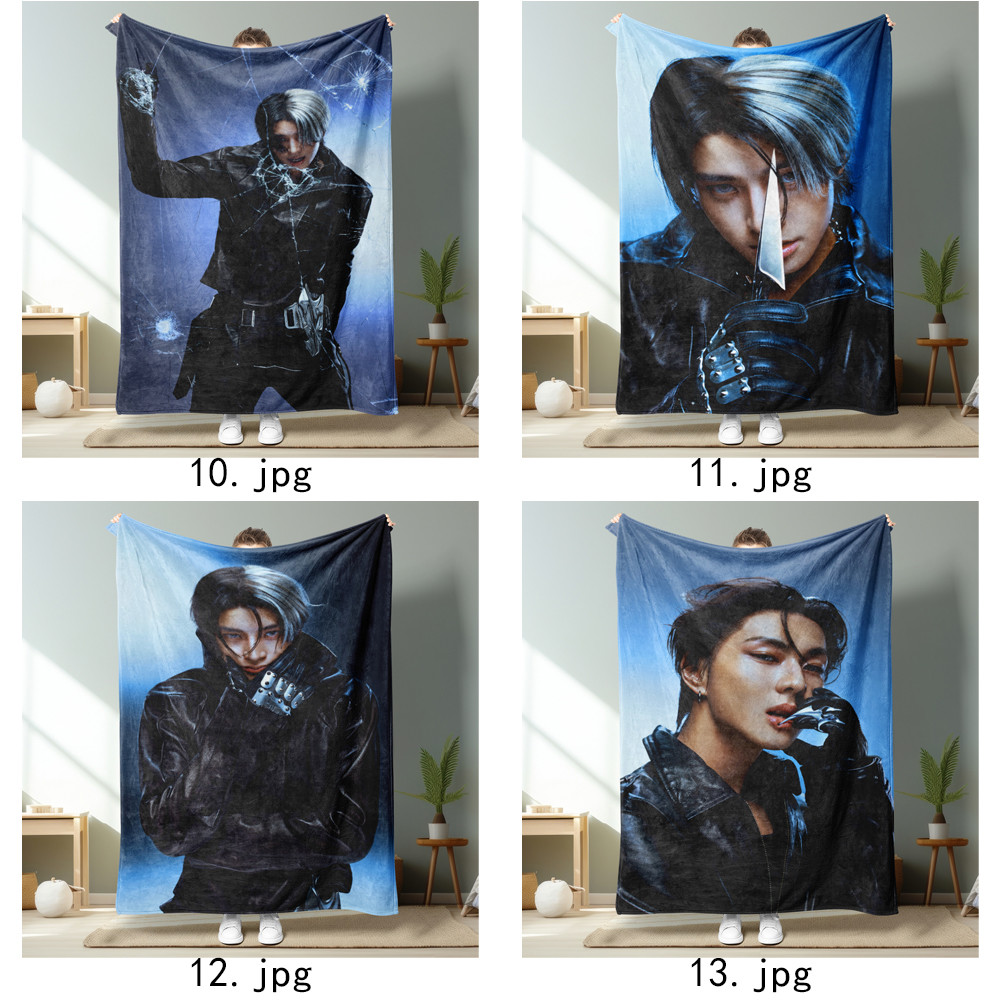 Chăn Flannel in một mặt Kpop ENHYPEN cho ghế Sofa, giường ngủ, văn phòng hoặc du lịch