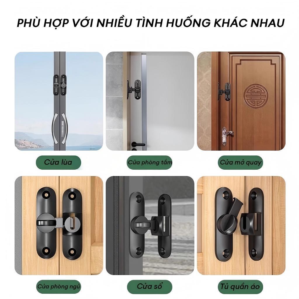 Khóa cửa lùa góc 90°180° chống trộm Chốt khóa cửa / Khóa cửa lùa (trượt)，Khóa cửa lật， Lắp góc linh hoạt