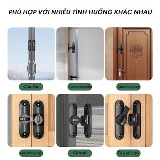 Khóa chống trộm cửa lùa 90°180° chốt cài an toàn Chốt khóa cửa / Khóa cửa lùa (trượt)，Khóa cửa lật， Lắp góc linh hoạt
