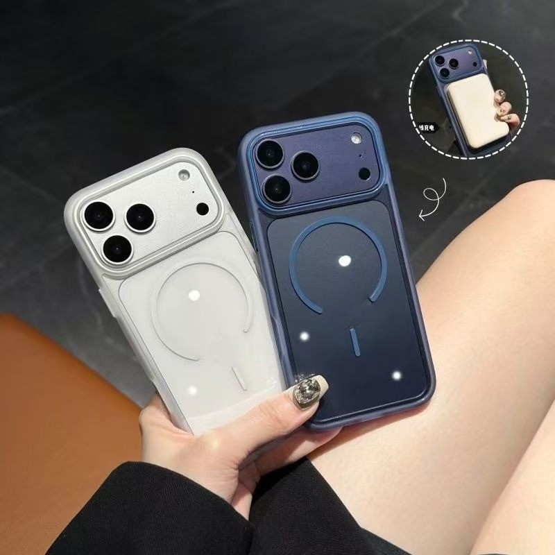 Ốp điện thoại hấp thụ sốc từ tính trong suốt sang trọng Matte Skin Feel Thích hợp cho iPhone 11 12 13 14 15 16 17 Pro Max Plus Ốp lưng