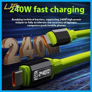 Dây sạc type c 240W 1.5m USB Type-C sang Type-C có màn hình nguồn thời gian thực