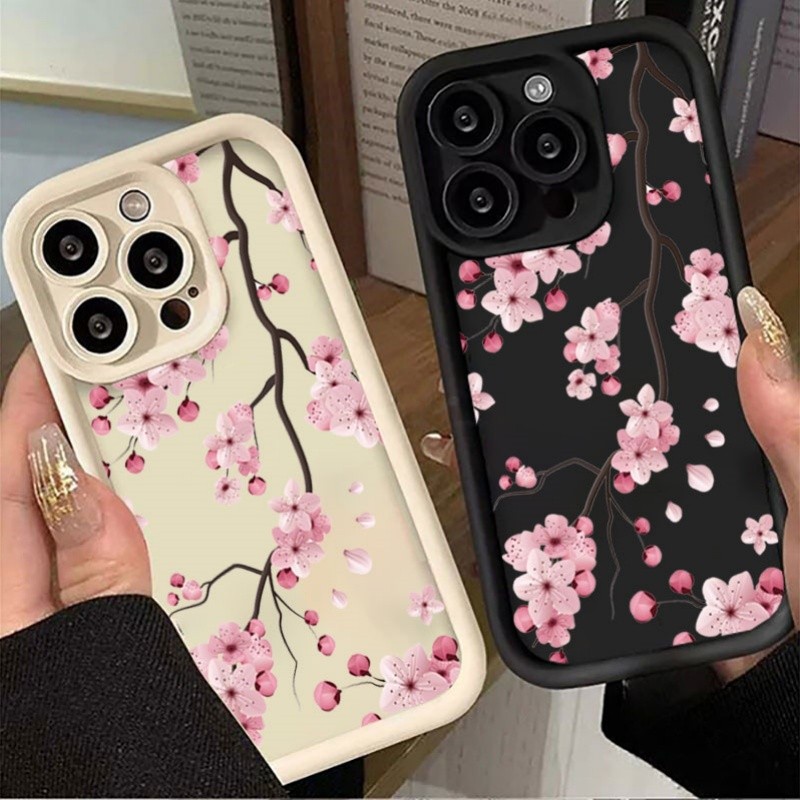 Ốp Điện Thoại Hoa Đào Retro Cho OPPO Reno 15F 11F 12F 13F 11 12 10 13 14 15 Pro Plus 8T 6 7 8 Pro 7Z 8Z Silicon Dễ Thương Chống Rơi Màu Kẹo Mềm Chống Sốc