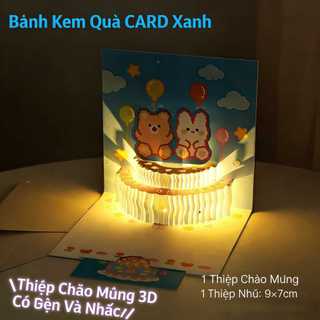 Thiệp sinh nhật 3D, âm nhạc và đèn nháy, hình ảnh hoạt hình dễ thương, món quà tuyệt vời với lời chúc riêng