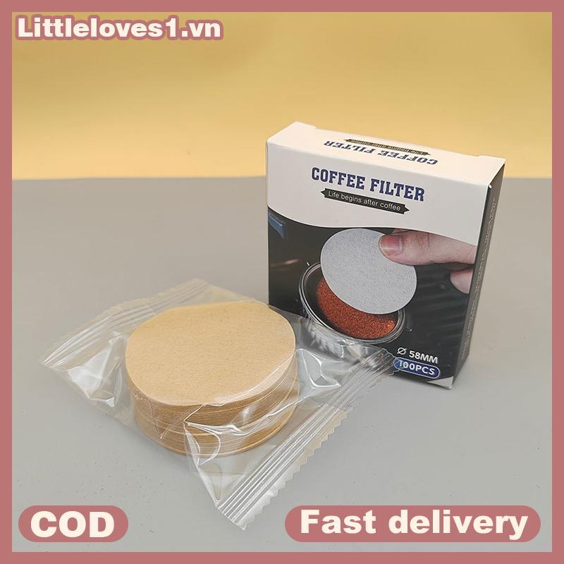 Littleloves1 51 / 53 / 58mm Giỏ Portafilter Giấy lọc cà phê cho máy pha cà phê Espresso 100 tờ Bộ lọc giấy cà phê tròn cho nồi Moka Phụ kiện cà phê VN