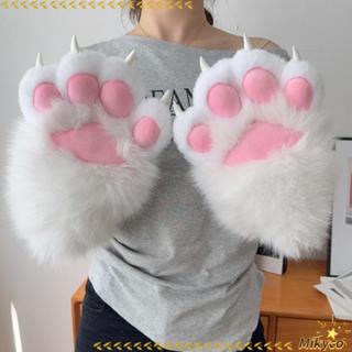 Găng tay mèo Cosplay MIKYCO, Găng tay vuốt mèo dày, Phim hoạt hình sang trọng Động vật lông thú