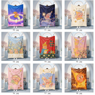 Chăn Flannel in hình một mặt Twinkle Twinkle, Chăn điều hòa gia đình dễ thương và mỏng, Chăn ngủ trưa, Món quà thiết thực cho trẻ em.