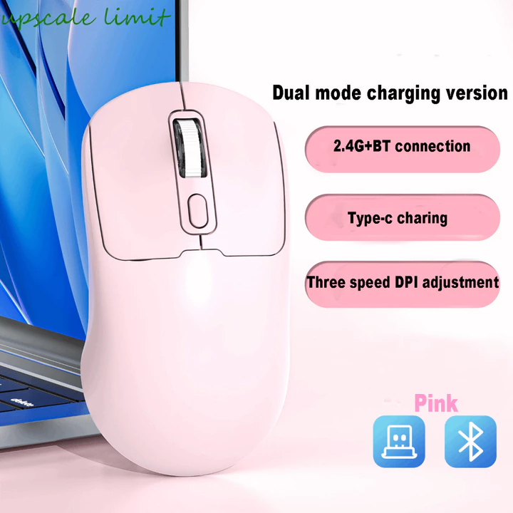 Chuột không dây máy tính xách tay UPSCALE LIMIT, Chuột không dây 2.4G im lặng chế độ kép, Chuột không dây quang di động Bộ thu USB 10M Chuột tiện dụng văn phòng