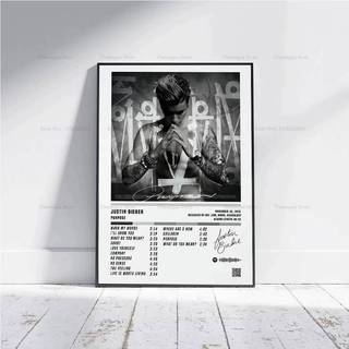 Justin Bieber Justice Album Cover Tracklist Canvas Poster Âm Nhạc Ngôi Sao Quà Tặng Phòng Trang Trí Tường Nhà