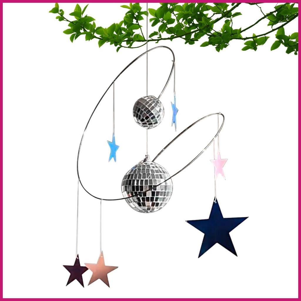 Bóng Disco Nhỏ Treo Được Trang Trí Cửa Sổ Có Thể Treo Được Với Bóng Disco Và Ngôi Sao Phản Quang Spinner Xoắn Ốc Cho shopidaevn