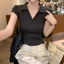 Áo Thun Crop Top Eugenia Tay Ngắn Phù Hợp Cho Hot Girl Mùa Hè