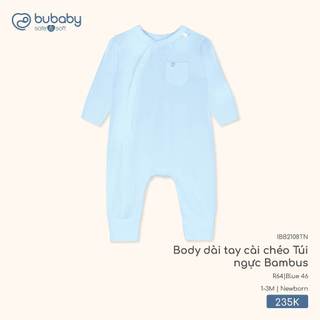 Bubaby IBB2108TN Body dài tay cài chéo Túi ngực Bambus  🔅 SS26.T2.2