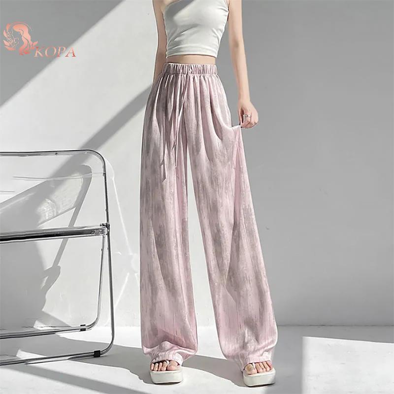 KOPA Quần Satin Nữ Thả Lòng Họa Tiết Nhuộm Tie-Dye - Voan Satanh Băng Giá VN