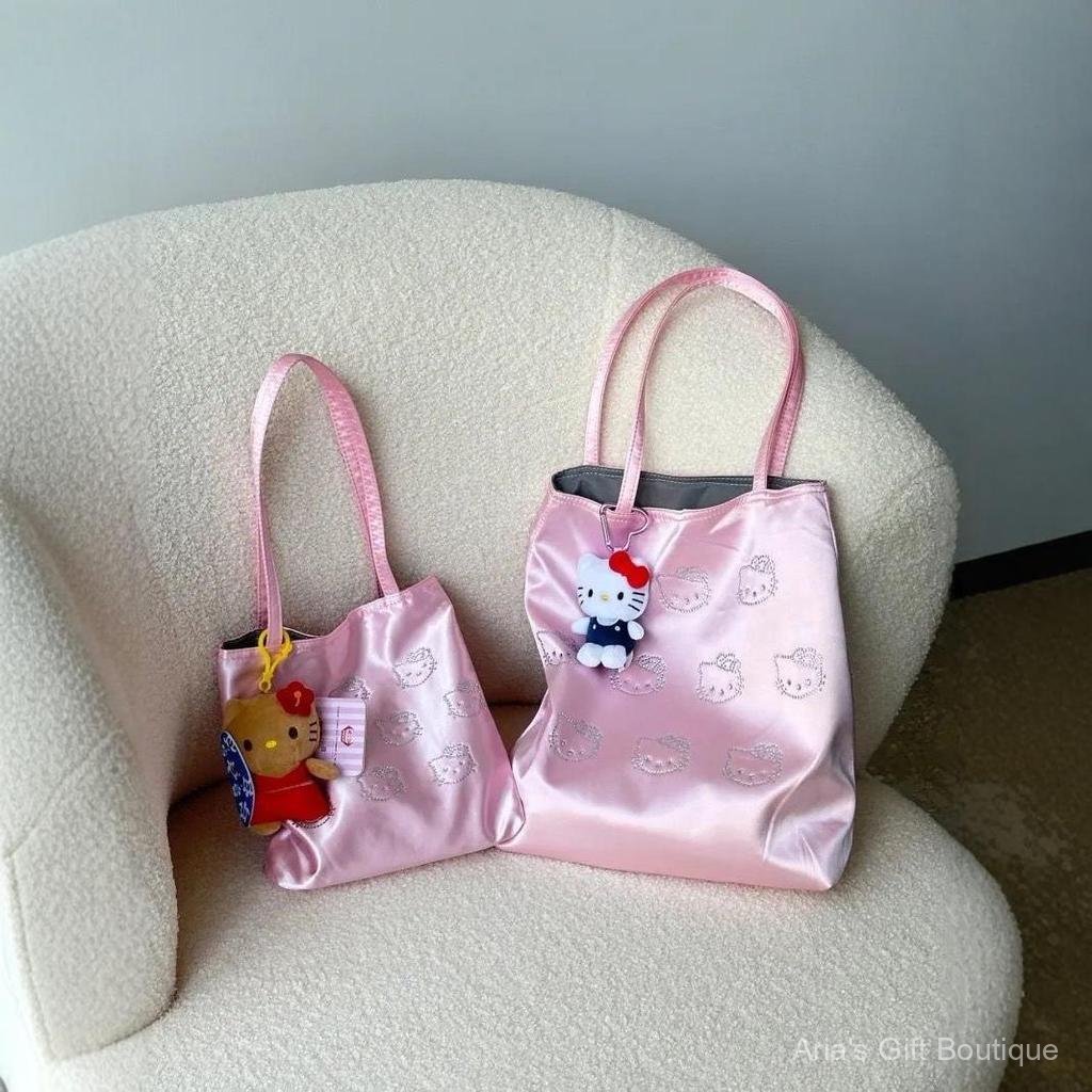 [Aria] hello kitty Hot Diamond Túi Tote dễ thương Túi đeo vai