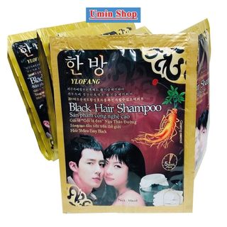 Combo 10 Gói Dầu Gội Nhuộm Đen Tóc Black Hair Shampoo Hàn Quốc - không mùi hôi, không bám da đầu và không gây hại cho da