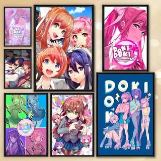 Doki Doki Câu Lạc Bộ Văn Học Trò Chơi HD Vải Chống Thấm Nước Nghệ Thuật Poster Không Khung Trang Trí Tường Cho Gia Đình Phòng Khách