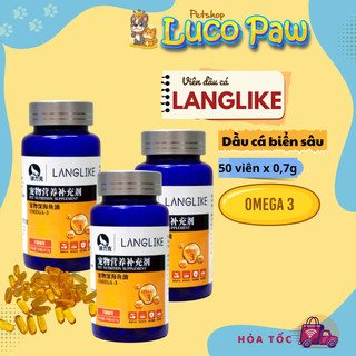 Omega-3 dầu cá biển sâu LangLike cho chó mèo – Tăng đề kháng, giảm rụng lông, tốt cho da lông