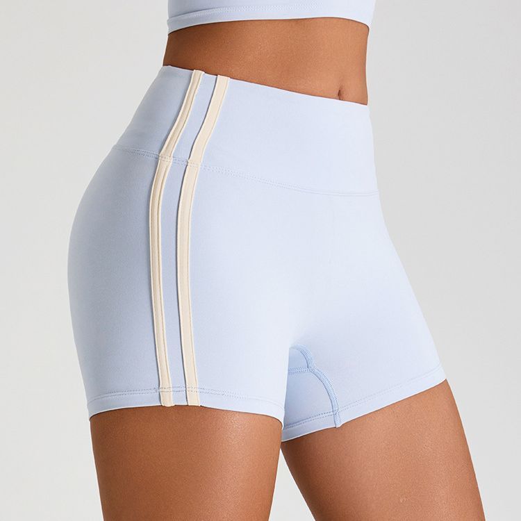 Trắng Hemming Thể Thao Quần Short Nữ Cao Cấp Thể Hiện Hông Mùa Hè Thể Dục Mặc Quần Tập Yoga Khỏa Thân Cảm Thấy Nhảy Tập Luyện Quần Ba Điểm