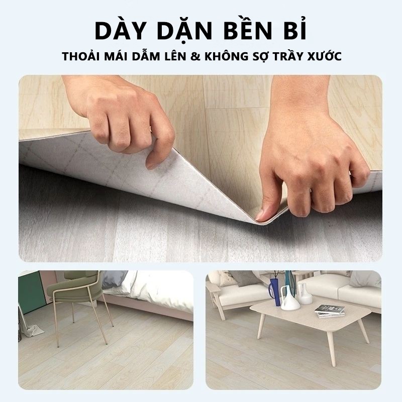 Thảm trải lót sàn simili vân gỗ , tấm simili dán sàn giả gỗ nền nhựa pvc nhám chống trượt dày 1.5mm 2m x 5m，2m x 10m Bảo
