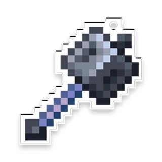 gantungan kunci weapon akrilik mace, mace enchanted, bow, crossbow, Trident print uv dua sisi bolak
