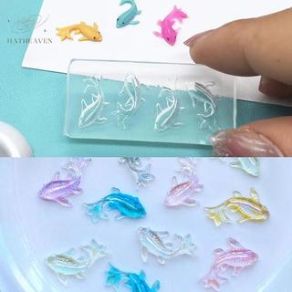 [hatheaven] 3D Silicone Mềm Móng Tay Đại Dương Nàng Tiên Cá Mẫu Móng Tay Nghệ Thuật Trái Tim Khuôn Cá Vàng Koi Khắc Mẫu Hoạt Hình Cho Móng Tay DIY Phụ Kiện Đẹp