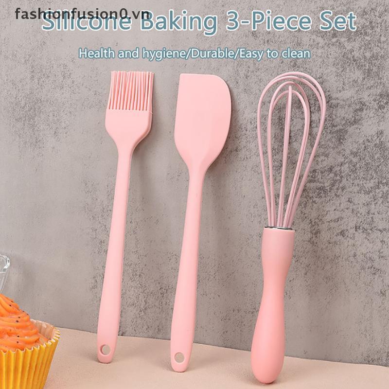 [FHF] 3 Cái / bộ Bộ Nướng Bánh Silicon Kem Thìa Cạp Nhà Bếp Hộ Gia Đình Đánh Trứng Thịt Nướng Dầu Bàn Chải Tiện Ích Đồ Dùng Nhà Bếp MỚI