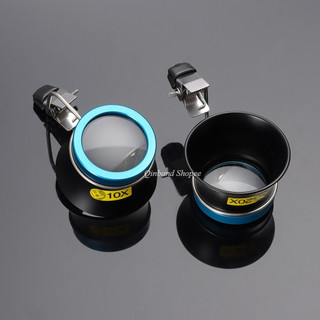 Bộ công cụ kính lúp kẹp 5X 10X 20X Kính lúp Kính mắt Kính mắt Ống kính ống kính kính kính kính kim hoàn di động Thị kính máy làm đồng hồ Bộ dụng cụ sửa chữa đồng hồ