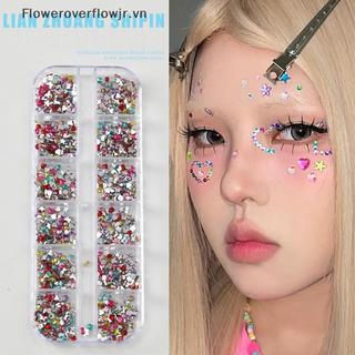 FJR Pha Lê Mặt Hình Xăm Lễ Hội Ngọc Tự Dính Cơ Thể Đá Quý Stiers Bling Kim Cương Giả Trang Điểm Mặt Mắt Stier Cho Bữa Tiệc HOT