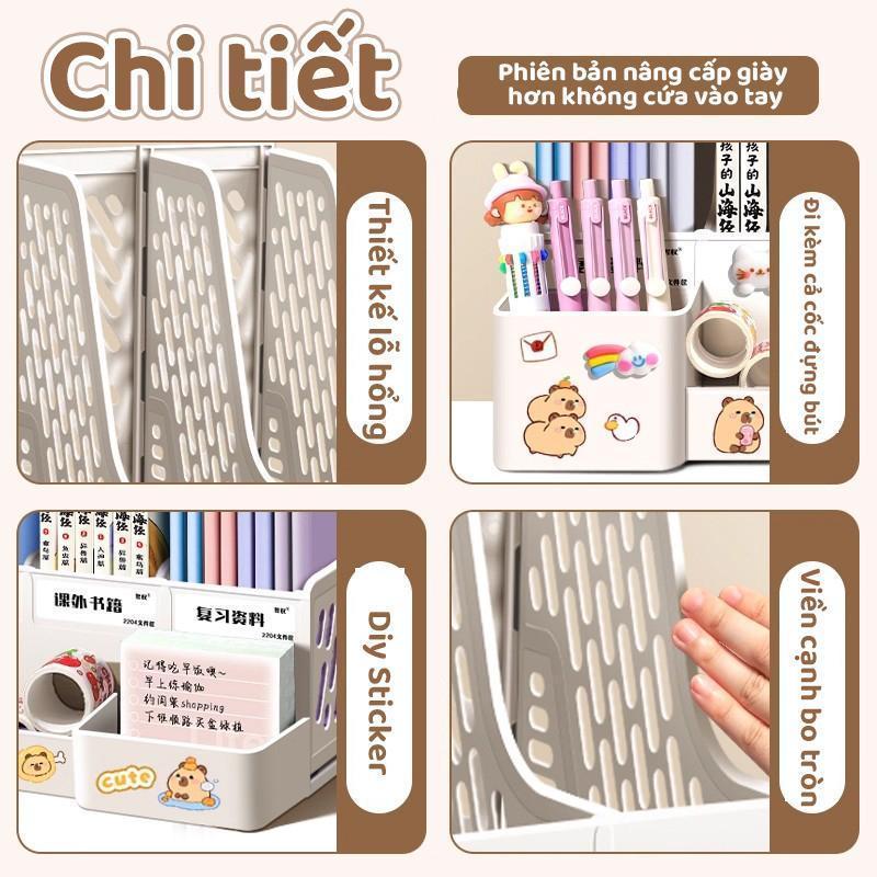 Giá Để Tài Liệu 4 Ngăn - Kệ Nhựa Đựng Sách Bền Bỉ Cho Học Tập Và Văn Phòng, Gọn Gàng