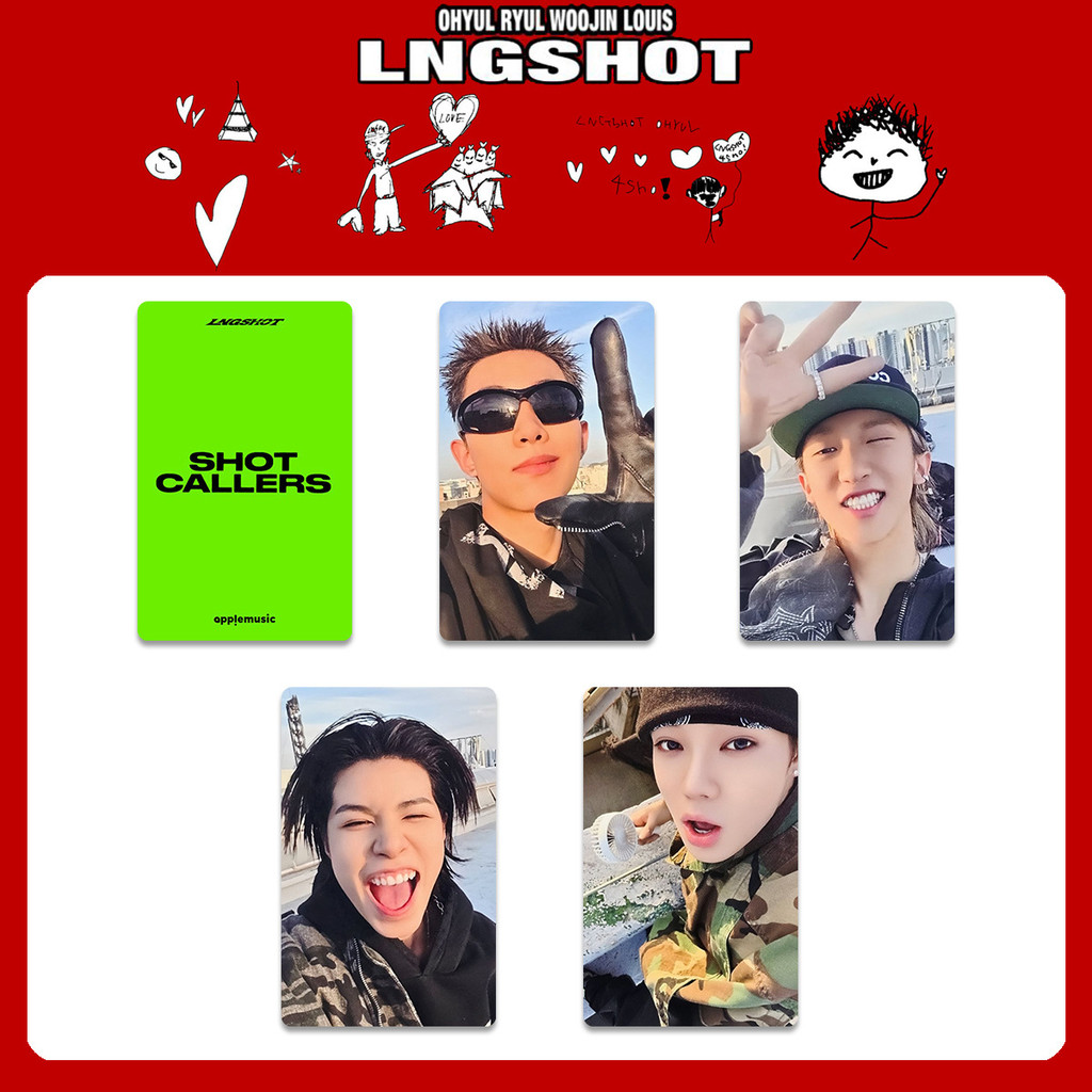 4 chiếc LNGSHOT SHOT CALLERS Album Photocards MAKESTAR MUSIC KOREA