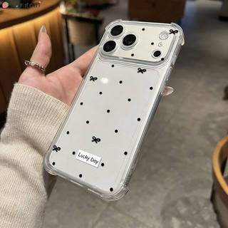 Dành Cho OnePlus ACE 5 Racing Ultra 3 3V 2 2V Pro Lite Nord N30 N20 SE N10 CE5 CE4 CE3 CE 5 4 3 2 Lite 2T Vỏ Điện Thoại Màu Đen Chấm Bi Nơ Trong Suốt Chống Rơi Vỏ
