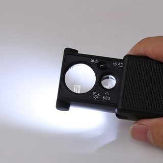 Kính lúp phóng đại 30x 60x dùng pin nhỏ gọn Có Đèn LED Và Đèn UV،Kim hoàn / Đá quý
