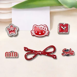 Set Charm Kitty Nơ Đỏ Smile Dễ Thương – Charm Mèo kitty Cute