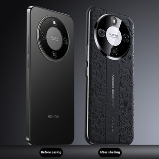 Ốp điện thoại khắc da 3D cho Honor X9D X9C X9B 5G Magic 8 7 6 Pro X70 X60 X50 Pro Da trơn cao cấp cứng chống rơi Vỏ bảo vệ mạ điện thời trang