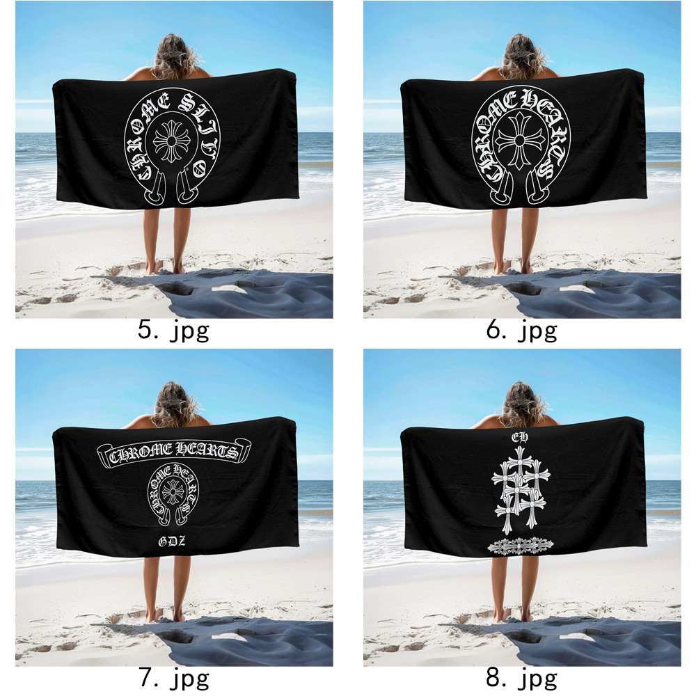 Khăn tắm Chrome Hearts Logo, Khăn tắm bể bơi đi biển, Quà tặng kỷ niệm sinh nhật, Khăn quế