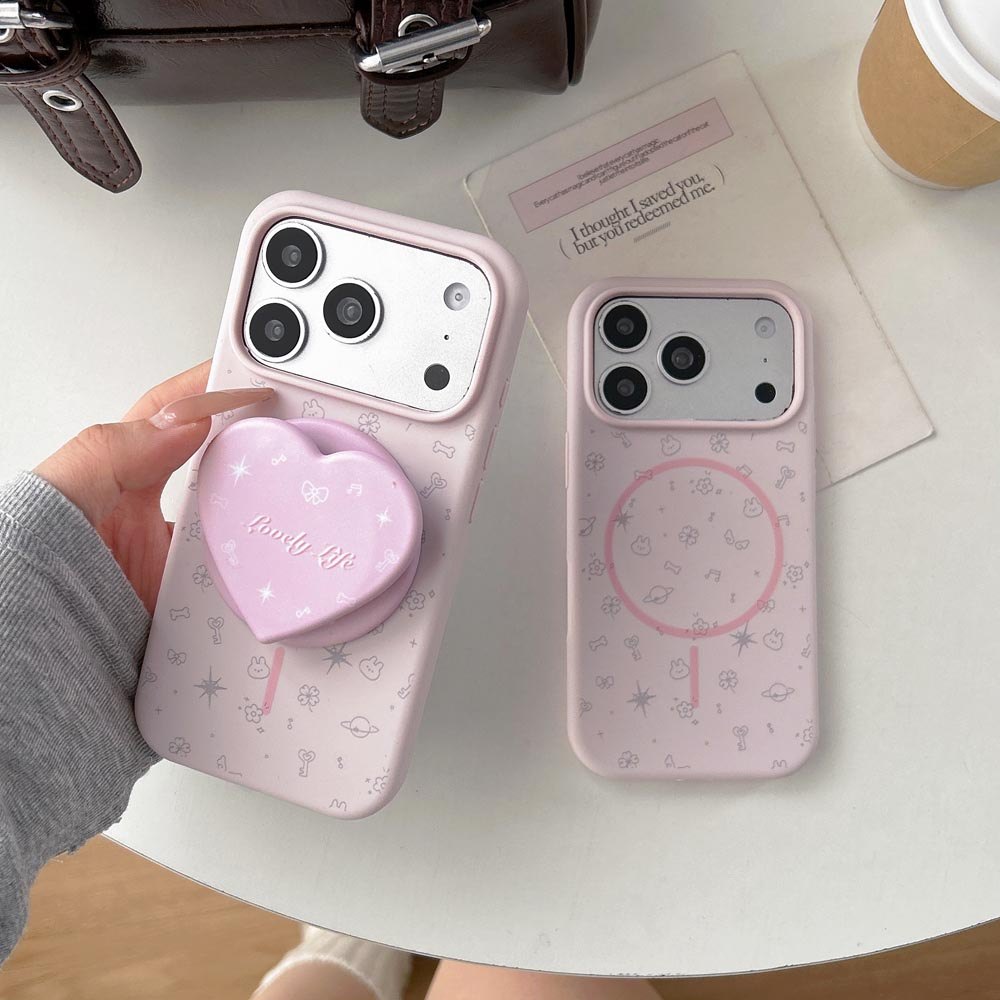 Vỏ TPU Tương Thích Với iPhone 13 14 14Pro 14ProMax 15 15Pro 15ProMax 16 16Pro 16ProMax 17 17Pro 17ProMax Ốp Nam Châm Họa Tiết Thỏ Ngôi Sao
