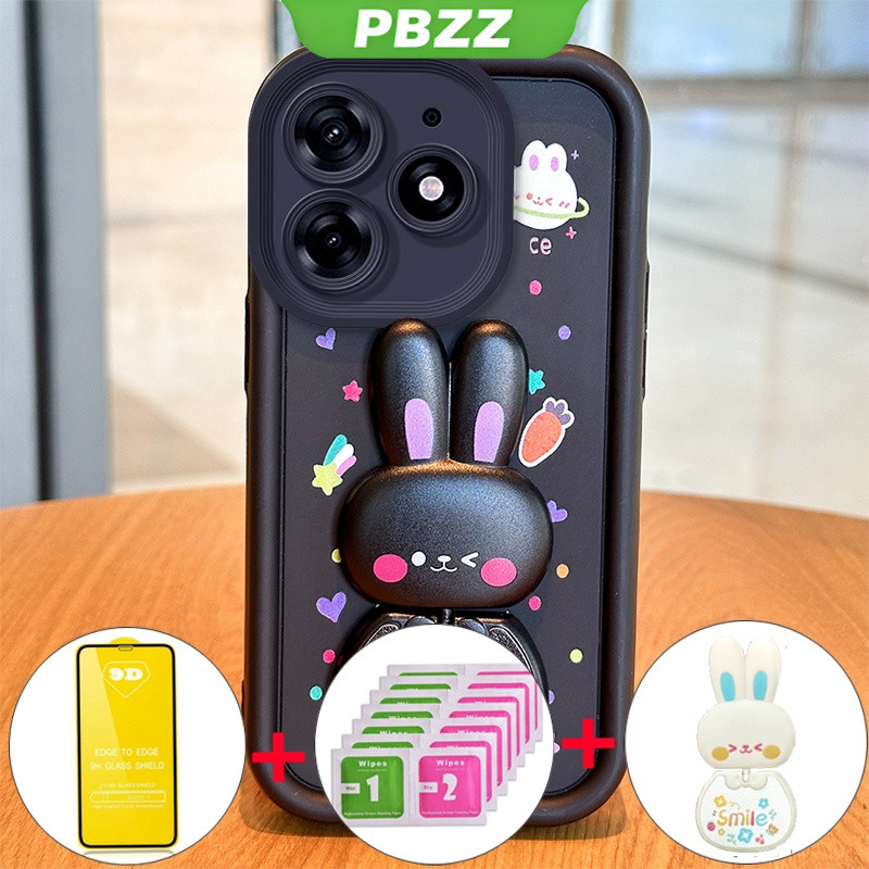 Ốp Lưng Cho tecno Spark 10 pro TECNO SPARK 10 C SPARK 10C 40 40 40C Vỏ Điện Thoại Vỏ Mềm Silicon Chống Sốc Thiết Kế Mới Thỏ Thẩm Mỹ Có Giá Đỡ Và Phim Mềm JTMCETZJ01