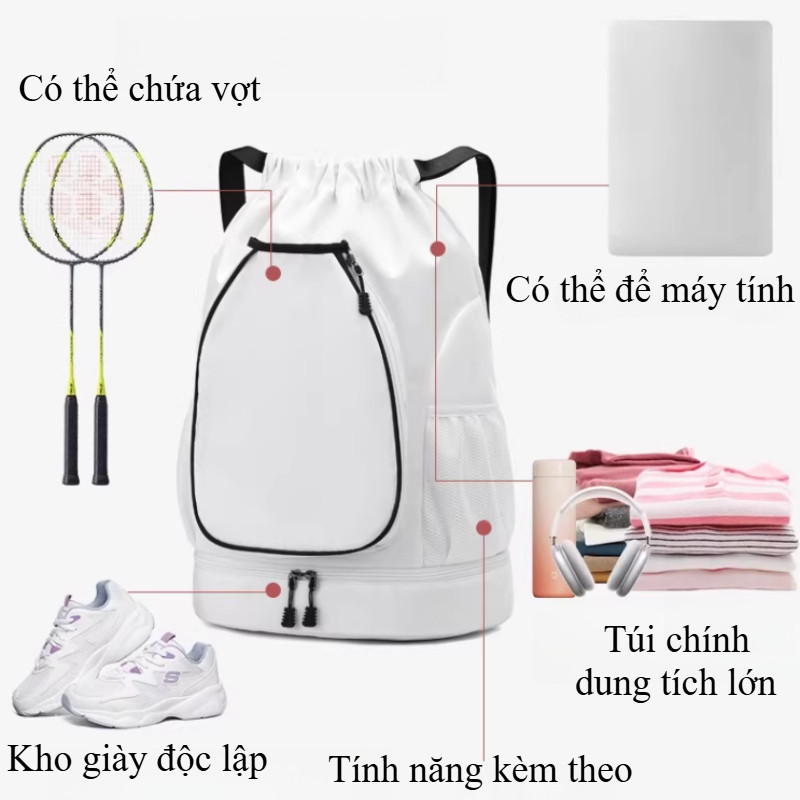 Balo thể thao đa năng có chống nước | Túi xách lớn đựng vợt cầu lông, đồ gym, du lịch
