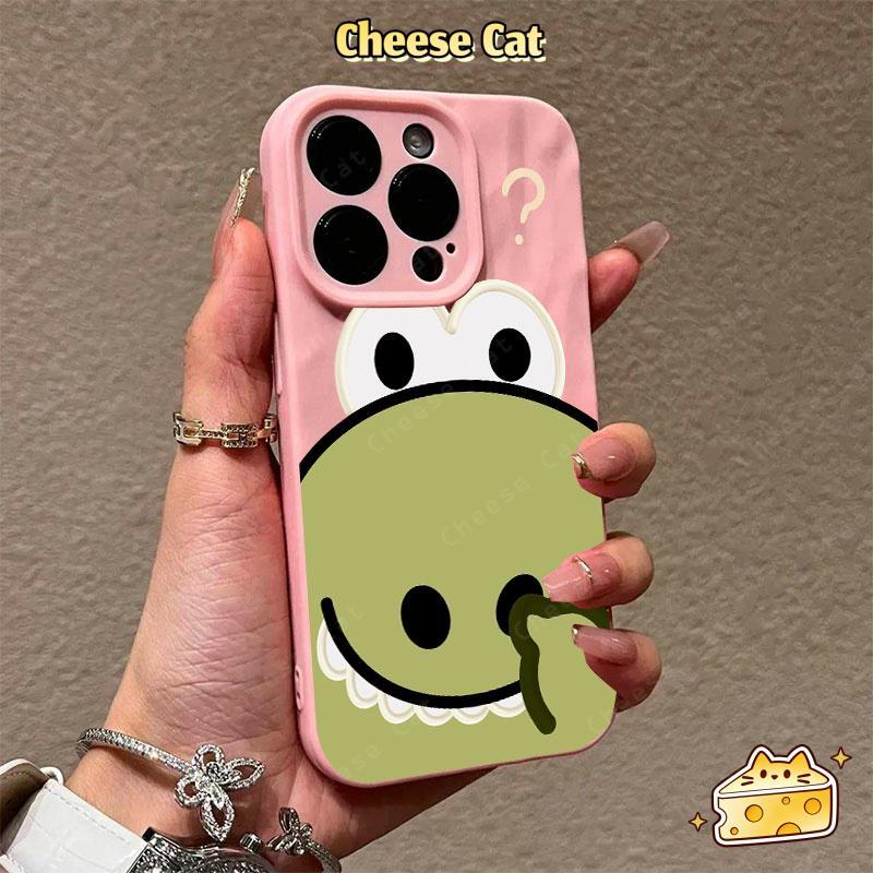Phim hoạt hình cá sấu ngoáy mũi dễ thương Ốp gập 3D tương thích cho iPhone 13 12 11 14 15 16 17 Pro Max 7 Plus XR Xs Max