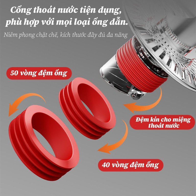 Đầu Nối 3 Chạc Ống Thoát Nước Máy Giặt Chống Tràn Khử Mùi Lọc Rác Tương Thích Phòng Tắm Ban Công