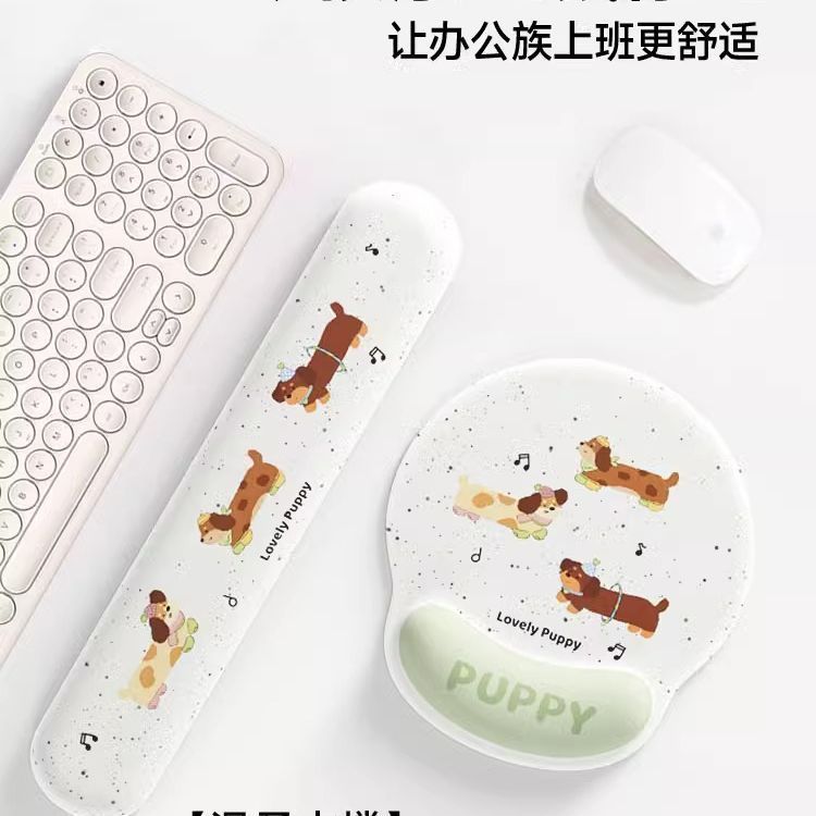 Hoạt Hình Mới Dachshund Chó Cổ Tay Chuột Miếng Lót Cổ Tay Cô Gái Chống Bụi Bẩn Văn Phòng Laptop Bàn Phím Còn Lại 2PJX