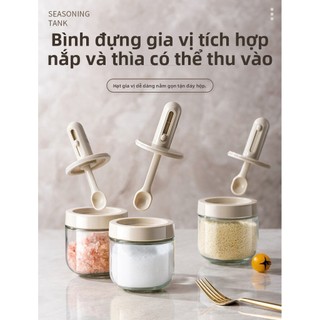 ☀ [1198 Người Đánh Giá] Bộ Gia Vị Kính Kéo Dài Kín Gia Vị Bình Gia Vị Chống Ẩm Tích Hợp Bình Gia Vị Nhà Bếp Bình Gia Vị Muối MSG JBPJ